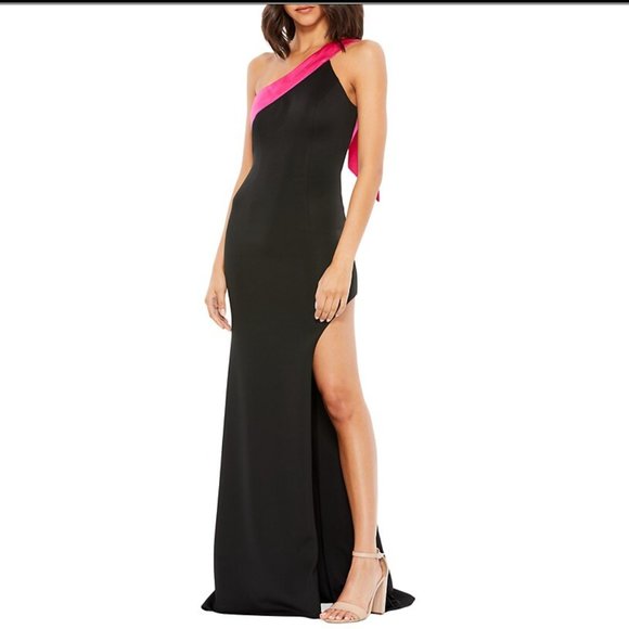 Mac Duggal leena One-Shoulder Asymmetrical Sheath Gown NWOT Size 8 - Picture 1 of 6